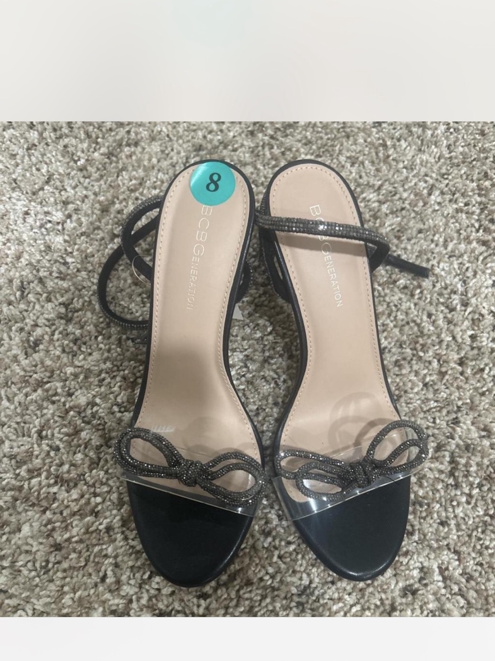 BCBGeneration Relso Sandal Black Strappy Heels Size US 8